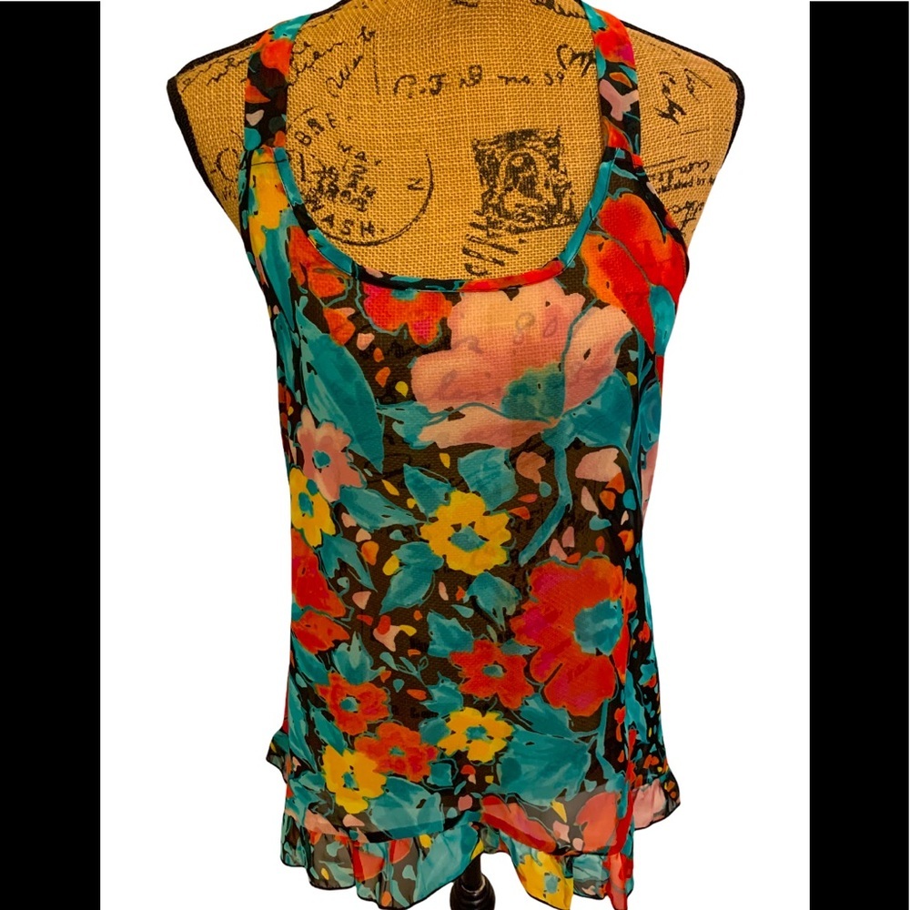 Womens Lily White floral tank top